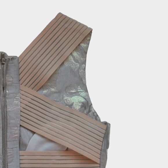 ASOS Women's Cocktail Dress Mini Gray & Metallic Size 2 - Picture 5 of 9